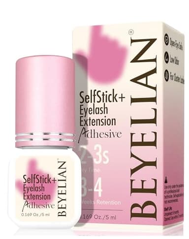 BEYELIAN Sensitive Lash Cluster Glue,Strong Hold Eyelash Extension Black Glue Long Lasting 3-4 Weeks Waterproof & Hypoallergenic Formaldehyde-Free for Open Eyes DIY Salon Use Only(5ML)