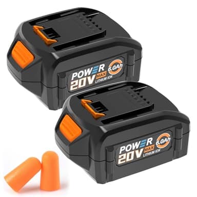 Koedsion Upgraded 6000mAh WA3525 20V Battery Replacement for Worx Battery 20V Power Share Max 20V Lithium-ion Battery Compatible with Worx 20V Battery WA3575 wa3669 WA3520 WG151s Leaf Blower Tools