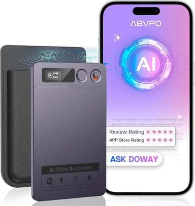 AI Voice Recorder, Note Pro Voice Recorder Transcribe & Summarize, AI Noise Cancellation Technology, Supports 152 Languages, 64GB Memory APP Control Audio Recorder for Lectures, Meetings, Calls