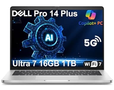 Dell Pro 14 Plus (Next Gen Latitude 7450) Business Laptop, 14" FHD+, Intel Core Ultra 7 266V (> i9-13900H), 16GB 8533 MT/s RAM, 1TB SSD, 5G LTE, Wi-Fi 7, 1440P Webcam, AI Copilot + PC, Win 11 Pro