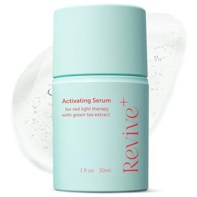 Red Light Therapy Serum for Face — Activation Serum to Amplify Red Light Therapy & Microcurrent Facial Device Results | Green Tea + Hyaluronic Acid + Aloe | Hydrating Anti-Wrinkle Face Serum, 1oz