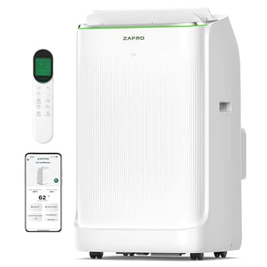 ZAFRO Inverter Portable Air Conditioners, 16000 BTU (12000 BTU SACC) Smart Portable AC Unit with Dual Hose/Ultra Quiet(42dB)/Drainage-free Cooling/24Hrs Timer/APP/Remote for Multi-Scenario Use