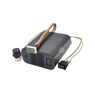 Acxico 1Pcs PWM DC Brush Motor Speed Controller DC 10-55V 60A CW CCW Reversible Switch Digital LED Display Potentiometer Switch Built-in Brushless Fan