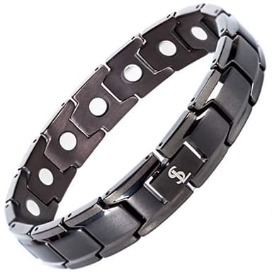 Smarter LifeStyle Elegant Titanium Magnetic Bracelet for Men And Women- Adjustable Bracelet Length with Sizing Tool for Perfect Fit, Women Mens Bracelet (Gunmetal Gray)