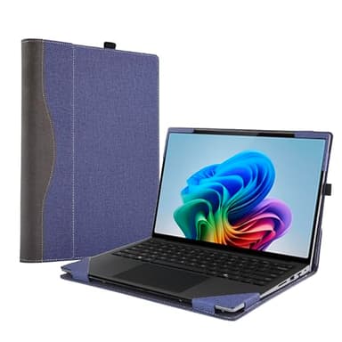 XISICIAO Case for Microsoft Surface Laptop 7 13.8" (2024 Released) (Model: 2036), Detachable Notebook Sleeve, Computer Bag Protective Cover PU Shell with Heat Dissipation Hole (Blue)