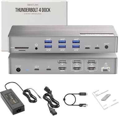Thunderbolt 4 Dock with DisplayLink, 21-in-1 USB-C/A Docking Station for MacBook, Windows & ChromeOS – 150W Charging, 40Gbps, 8K/4K Display, Dual/Triple/Quad/5 Monitor Support