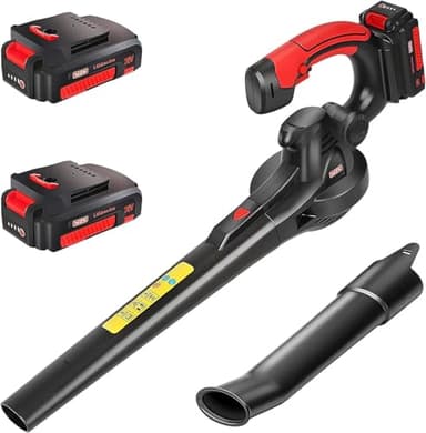 MZK Cordless Leaf Blower,20V Battery Powered Electric Blower for Lawn Care, Electric Lightweight Leaf Blower for Blowing Leaves, Patio Cleaning and Dust(2 * 2Ah Battery & Charger Included),LF40D13