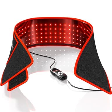 BestQool Red Light Therapy Belt, Infrared Light Therapy & Red Light Therapy for Body, Pads Wearable Wrap for Knee Waist Elbow, Infrared Red Light Therapy, Portable Red Light Belt for Wellness