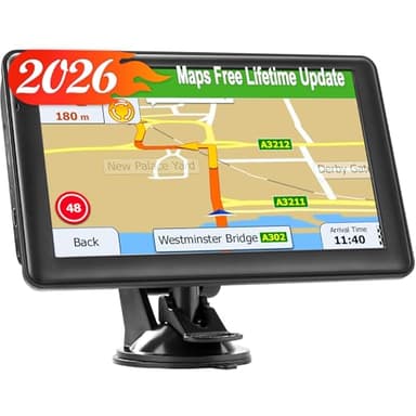 LOVPOI GPS Navigator for Truck Car, 7'' GPS Commercial Drivers 2026 Trucker GPS for Semi Truck (Latest 2026 Maps Free Lifetime Updates) with GPS Navigation Systems, Voice Assist, Speed Limit Warnings