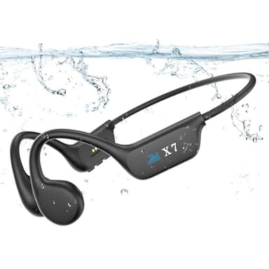 Swimming Headphones Underwater,Bone Conduction Headphones Bluetooth 5.4,IP68 Waterproof Wireless Earphones built-in MP3 player 32GB Memory,Sport Open Earphone for Swimming,Running,Cycling,Fitness