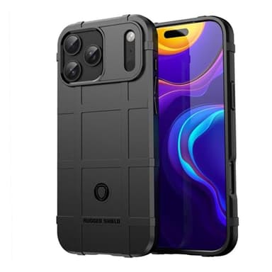 EGO TACTICAL Rugged Shield Brand Solid Color TPU Phone Case Compatible with iPhone 17 Pro 6.3" Screen - Black w/Magsafe