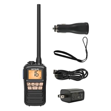 Retevis RM01P Marine Radio-RM01 Upgraded Version, IP67 Floating VHF Radio Handheld, 1750mAh, Type-C, NOAA, 88 Global Channels, Lightweight & Portable Maritime Radio,for Coastal Fishing Kayaking(1Pack)