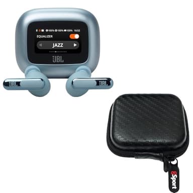 JBL Live Beam 3 True Wireless Noise Cancelling Earbud Bundle with gSport Case (Blue)