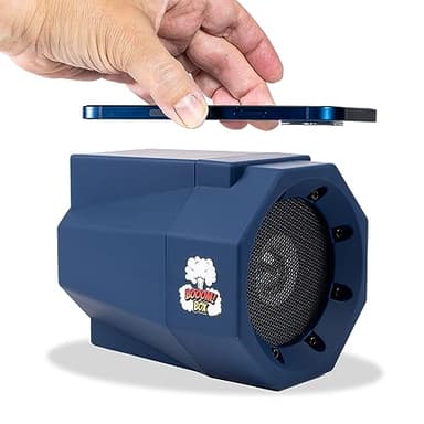 Mad Man Phone Volume Amplifier Sound Booster - No Bluetooth or Cables, Set Smartphone on Speaker to Amplify Audio, Universally Compatible, Works with Speakerphone, Perfect for Seniors (Navy)