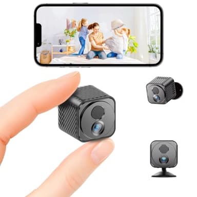 Upgraded Mini Camera 30-Day Battery Life, Wireless Hidden Camera 1080P HD with AI Motion Detection, Auto Night Vision, WiFi Pet, Baby Monitor, Nanny Cam for Home Office Security , Free cloud storage