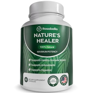 Rosabella Natural Healer – Organic Superfood Immune & Digestive Support – 60 Capsules – Plant-Based Supplement for Detox, Bloating Relief, and Gut Wellness for Women & Men