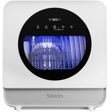 Silonn Portable Countertop Dishwasher, Smart App Control, Triple-Jet Cleaning, Built-In Dual Supply &Water Tank. Compact for Apartment, RV, Dorm