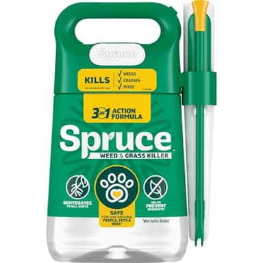 Spruce Weed Killer Spray - Snap & Spray Weed & Grass Killer₂ Powered Starter Kit - Reusable Sprayer with Wand for Spot-Treating Driveways, Gardens & More (64 Oz Bottle)
