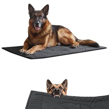Couzssyhi Chew Proof Dog Crate Pad - Indestructible Durable Dog Bed for Aggressive Chewers, Machine Washable & Waterproof Indoor Outdoor Tough Kennel Pad for Large Dogs (Large (28"x41"))