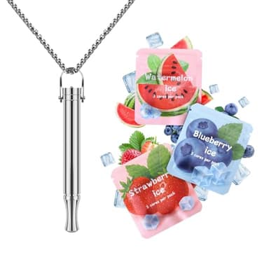 Astofli Stop Smoking Inhaler Breathing Necklace - (Resistance Upgraded Version) Quit Smoke Anxiety Relief Flavored - Smokeless Quitting Breathing Free - Air Inhalers Device with Flavor Pack