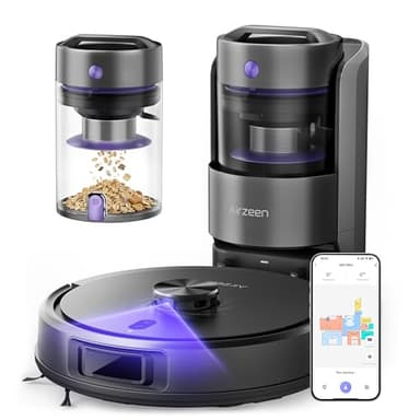 Robot Vacuum and Mop, Upgraded Bagless Robot Vacuum Cleaner with Self-Emptying, 6000Pa Robotic Vacuum with LiDAR Navigation, Smart Mapping, Schedule, App/Alexa Control for Carpet/Pet Hair, Q20 Ultra