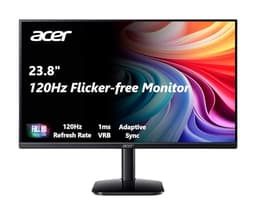 acer KB242Y G0bi 23.8 IPS Full HD (1920 x 1080) Zero-Frame Gaming Office Monitor | Adaptive-Sync Support (FreeSync Compatible) | Up to 120Hz Refresh | 1ms (VRB) | sRGB 99% | Tilt | HDMI & VGA Ports