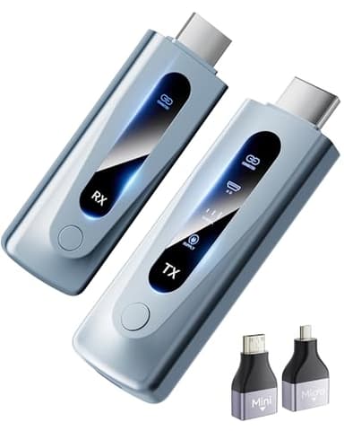 BRAIDOL 2025 Upgraded Wireless HDMI Transmitter & Receiver 328FT/100M, Plug & Play Portable 5G+2.4G Wireless HDMI Extender Kit for 4K Decode Input 1080P Output, for Audio to Monitor from Laptop/TV Box