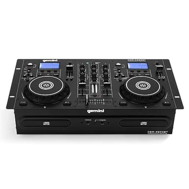 Gemini Sound CDM-4000BT: All-in-One DJ Standalone DJ CD Player & Mixer Combo with Bluetooth - Dual CD/USB for Home & Event Use, User-Friendly Controls with Jog Wheels and Pitch Control