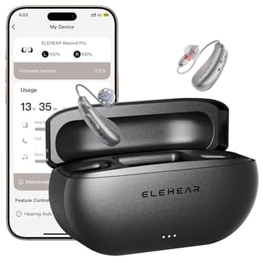 ELEHEAR-Beyond Pro Hearing Aids, Bluetooth OTC Hearing Aids for Seniors and Adults, Premium Sound Algorithm with VocClear 2.0, 30% Clearer Speech, Music Mode & Enhanced App, Bluetooth Streaming
