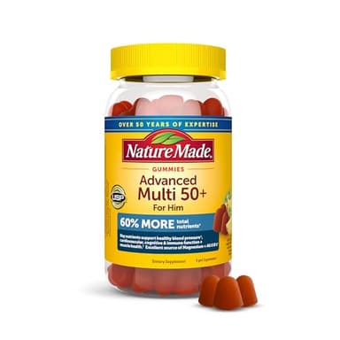 Nature Made Advanced Multivitamin Gummies 50 + for Him, Mens Multivitamins Gummies with Magnesium Citrate, Vitamin D3, Zinc, All 8 B Vitamins, 84 Multi Vitamins, 28 Day Supply