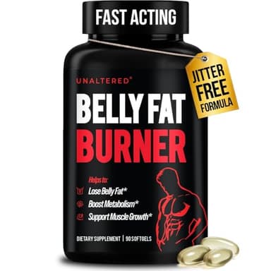 UNALTERED Belly Fat Burner for Men - Natural Weight Loss Pills to Support Reduced Body Fat, Preservation of Lean Muscle Mass, and a Healthy Metabolism - CLA Dietary Supplement - 90 Softgel Capsules