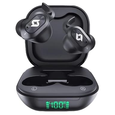 Wireless Earbuds Bluetooth Earbuds Wireless Charging Case Waterproof Headphones Built in Microphone Stereo Bass 64H Playback LED Power Display for iPhone Android Phones Computer Sports Gaming Workout