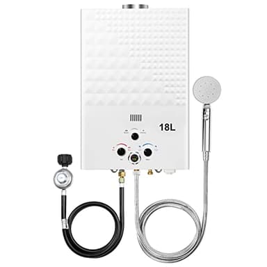Tankless Water Heater Propane 4.74GPM 18L Outdoor Portable GasHot Water Heater Instant Propane Water Heater with Digital Display Multi-Protection for Camping Trips Boat