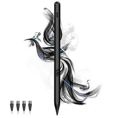 Stylus Pens for Touch Screens Power-Display Tablet Pen POM Tip Magnetic Digital Touch Pen Compatible with iPhone/iPad/iPad Pro/Lenovo/and Other iOS/Android Smartphone and Tablet Devices (Black)