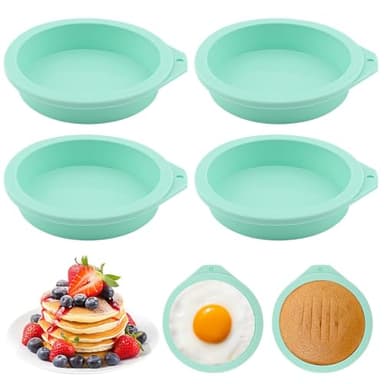 4PCS Silicone Egg Mold, 4 inch Air Fryer Egg Bites Mold, Non-Stick Accessories for Air Fryer, Cake, Muffin Lids