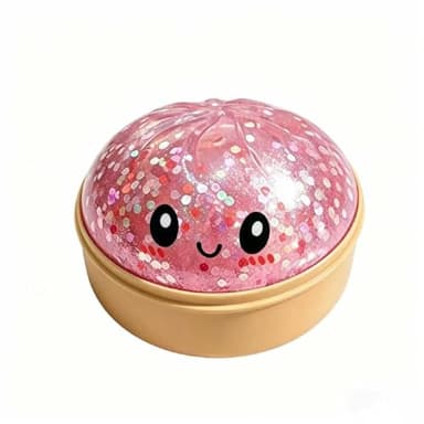 Glitter Dumpling Squishies Mystery Box,Stress Relief Fidget for Adults & Teens Stocking Stuffers Gift Soft Squeeze Stress Balls. (Pink Glitter)