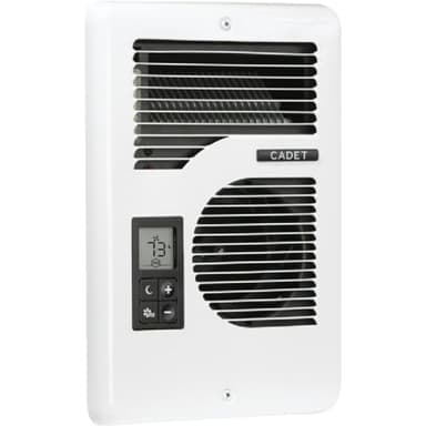 Cadet Energy Plus Wall Heater Complete Unit With Built-in Digital Thermostat (Model: CEC163TW, Part: 65215), 5460/5120/3410 BTU, 240/208/120 Volt, 1600/1500/1000 Watt, White