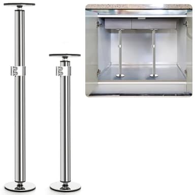 Kingrol 2-Pack Stainless Steel Undermount Sink Brackets, 17.7"-29.5" Adjustable Sink Support Legs with 330LB Capacity, No-Drill Installation for Kitchen & Bathroom Sinks