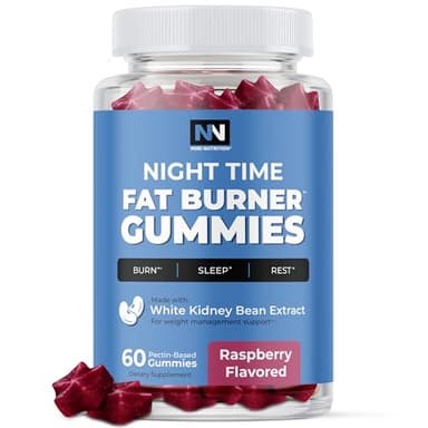 Night Time Fat Burner Gummies, Sleep Support & Weight Loss Supplement | Slimming Hunger Suppressant & Metabolism Booster, Shred Belly Fat While You Sleep | Nighttime Diet Gummies for Women & Men 60ct