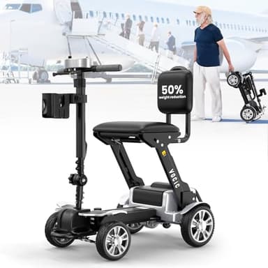 Upgrade Mobility Scooter, Lightweight Carbon Fiber Electric Mobility Scooters, Foldable Compact Motorized Scooter for Adults, Load Capacity Up to 330LBS, Airline Approved, D71