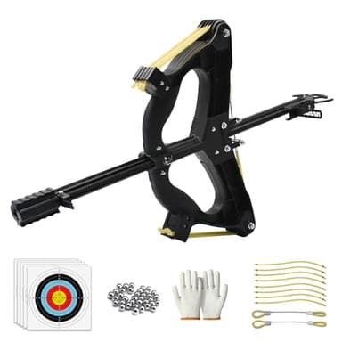 Runzkzy Ball Bearing Bow, Compound Bow Set That Shoots Steel Balls, Right Handed Hunting Bows for Adults, Composite Pulley Bow with Continuous Shooting (Package B)