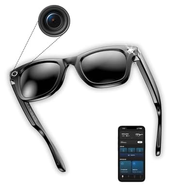 NEXLENZ Smart Camera Sunglasses–8MP Hands-Free Photo&Video,AI Object Recognition with Voice Feedback,Real-Time Translation,Bluetooth Audio&Calls,Built-in Storage,IP67 Waterproof
