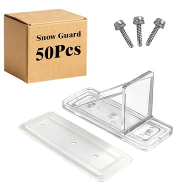 ApxRoufin 50 Pack Snow Guards for Metal Roofs, Snow Stops for Metal Roofs, Prevent Sliding Ice Snow Stop Buildup with Gasket and Screws, Metal and Steel Roofs Winter Supplies
