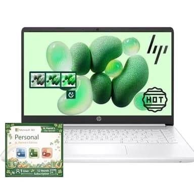 HP Home and Student Essential Laptop with Microsoft 365-1.1TB Storage - 8GB RAM - Intel Inside | Anti-Glare Display, 64GB SSD and 1TB Cloud Storage, Fast Charge and 12hrs Battery, no Mouse