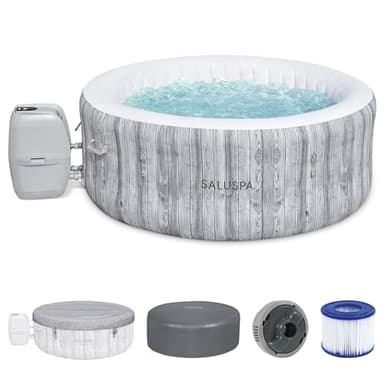 Bestway SaluSpa Fiji 2 to 4 Person Inflatable Hot Tub, Round Energy-Efficient Portable Outdoor Spa with 120 AirJets, 71" x 26"