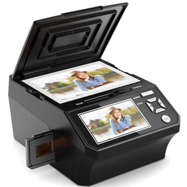 Film & Photo Scanner with 5" LCD Screen, Converts Photo, 135/110 Film Negatives & Slides, Business Card to 22MP Digital Photos, 8GB SD Card Included