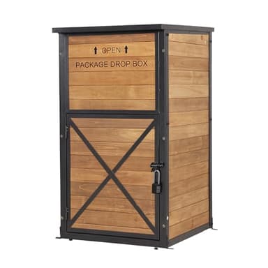 GUTINNEEN Package Delivery Boxes for Outside, Metal Frame Large Parcel Drop Box with Combination Lockable, Secure Anti Theft Package Delivery Box for Porch Curbside