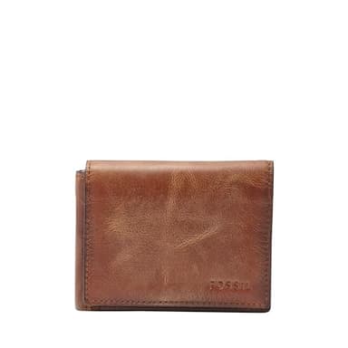 Fossil Men's Derrick Leather RFID-Blocking Execufold Trifold Wallet, Brown, (Model: ML3700200)
