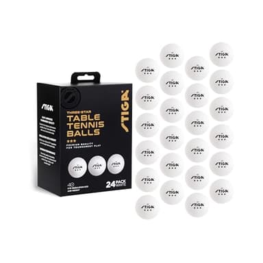 STIGA 3-Star Table Tennis Balls, White (24 Pack)