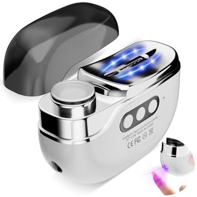 4-in-1 Electric Nail Clipper for Fingers & Toes, 3 Speed Electric Nail File & Polish with LED Light, Nail Lamp & Storage, Rechargeable Electric Nail Clippers for Seniors/Adults/Kids for Thick Nails